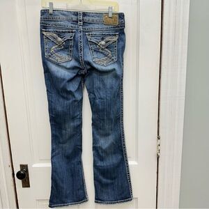 silver suki surplus thick stitch boot cut denim jeans women’s 5